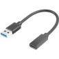 Lanberg USB-C adapter 15cm Sort Lanberg USB-C adapter 15cm Sort